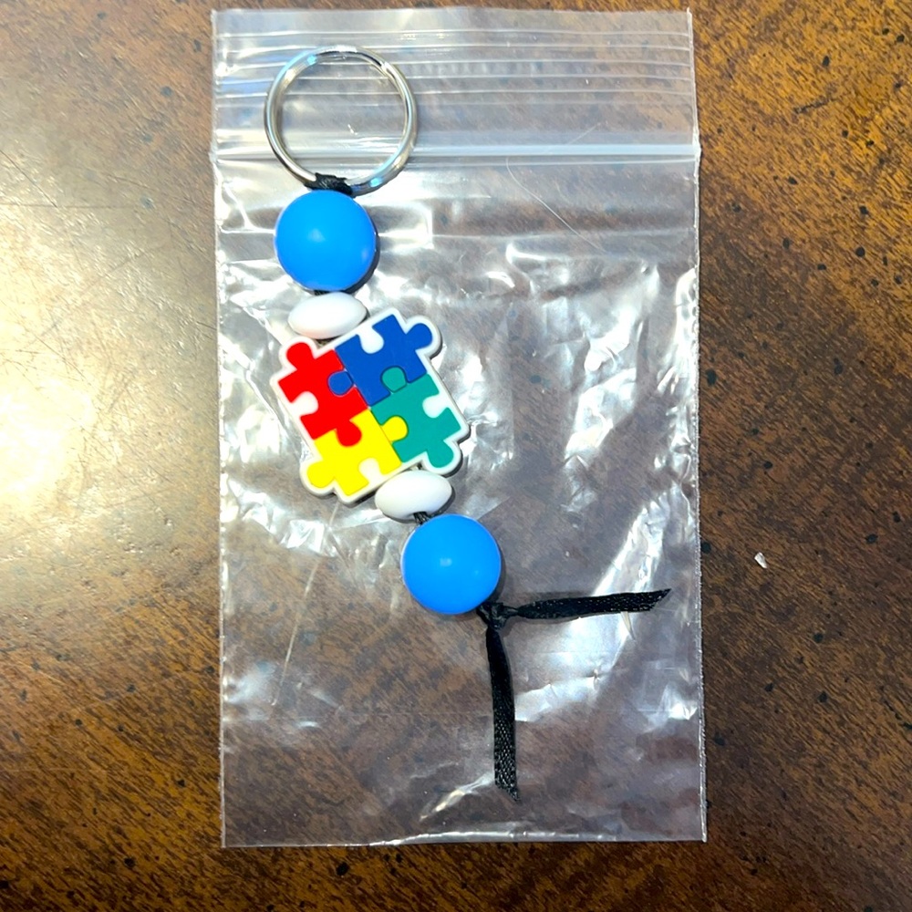 Hand-Made Autism Awareness Keychain